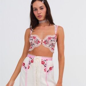NWT For Love and Lemons Festival Rose Bra